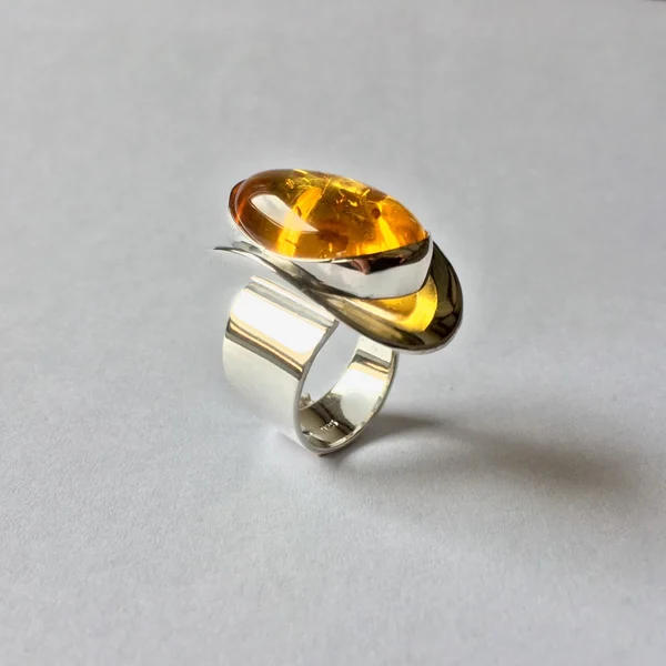 Bijzonder ontwerp zilver met Barnsteen